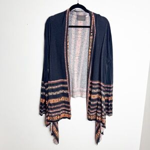 Guinevere Shrug Sweater Waterfall Open Front Cotton Nylon Cashmere Blend Size L